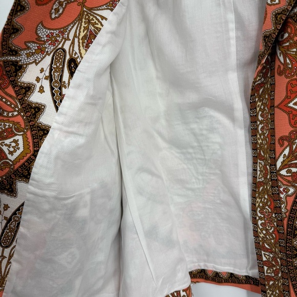 TALBOTS Blazer Size 14 Cotton Jacket Paisley Lightweight Collar Pockets Lined - Picture 5 of 9